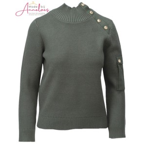 K-Design Pullover B841 knopen zak Climbing Ivy